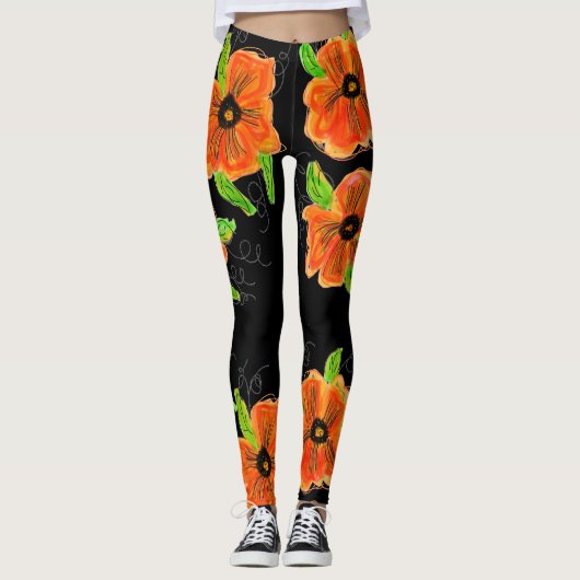 Heldere Oranje Leggings (Voorkant)
