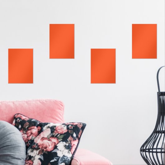 Heldere Oranje minimalistische solide achtergrond Muurkunst Sets (Woonkamer)