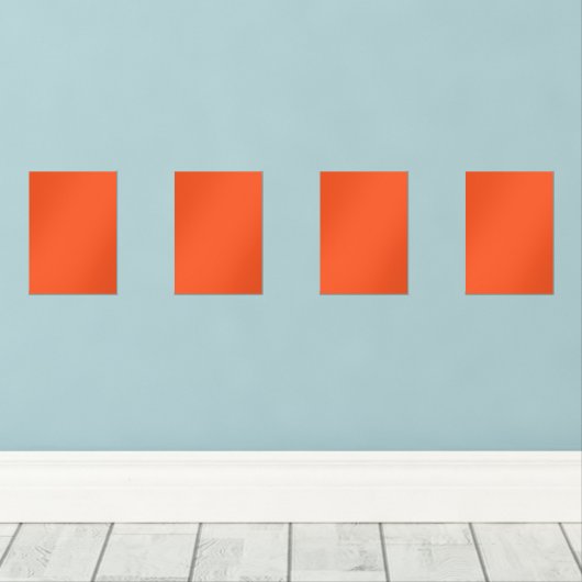 Heldere Oranje minimalistische solide achtergrond Muurkunst Sets (Houten vloer)