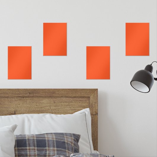 Heldere Oranje minimalistische solide achtergrond Muurkunst Sets (Slaapkamer)