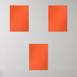 Heldere Oranje minimalistische solide achtergrond Muurkunst Sets