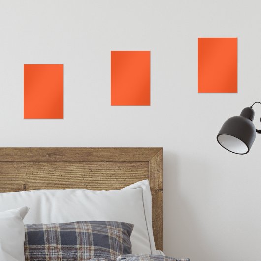 Heldere Oranje minimalistische solide achtergrond Muurkunst Sets (Slaapkamer)
