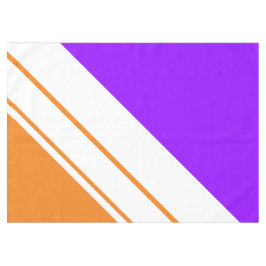Heldere Oranje Paarse diagonale witte racestrepen Tafelkleed