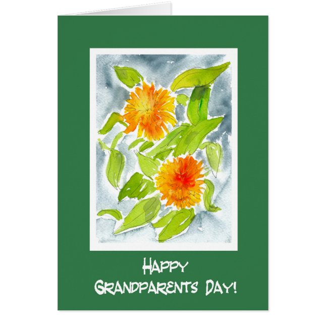 Heldere Oranje Pot Marigolds Grootouders Dag (Voorkant)