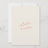 Heldere Oranje retro leuke grillige bruiloft Kaart (Achterkant)