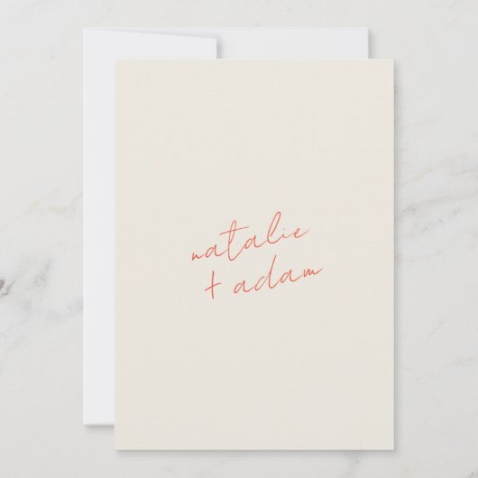 Heldere Oranje retro leuke grillige bruiloft Kaart (Achterkant)