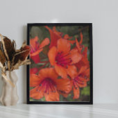 Heldere Oranje Rhododendron Blooms Bloemen Foto Afdruk