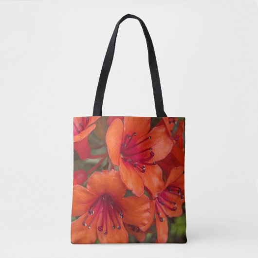 Heldere Oranje Rhododendron Blooms Bloemen Tote Bag (Voorkant)