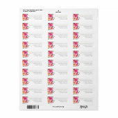 Heldere oranje roze pinda's bloemen zomer etiket (Full Sheet)