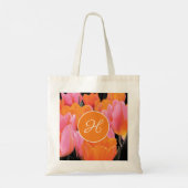 Heldere Oranje Roze Tulpen Persoonlijk Tote Bag (Achterkant)