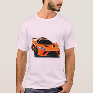 Heldere Oranje Sportauto Illustratie T-shirt
