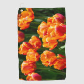 Heldere oranje tulpen in het park golfhanddoek (Voorkant)