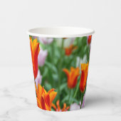 Heldere oranje tulpen in het park papieren bekers (Achterkant)