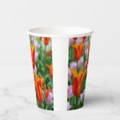 Heldere oranje tulpen in het park papieren bekers (Rechts)