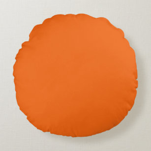 Heldere Oranje, vaste kleurenafdrukken Rond Kussen