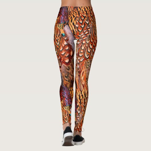 Heldere Oranje veer leggings (Achterkant)