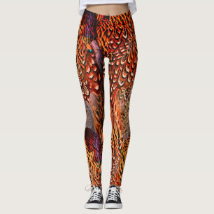 Heldere Oranje veer leggings