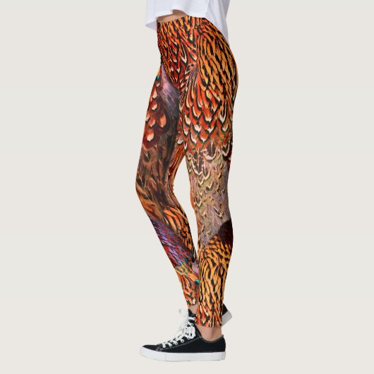 Heldere Oranje veer leggings (Links)
