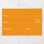 Heldere Oranje voedseletiketten voor thuis en keuk Voedselcontainer Etiket (Enkel label)