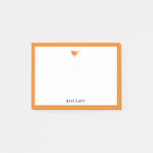 Heldere Oranje Vogel en Rand w / Wit & Naam Post-it® Notes (Voorkant)