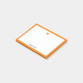 Heldere Oranje Vogel en Rand w / Wit & Naam Post-it® Notes (Schuin)