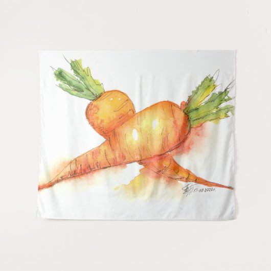 Heldere oranje wortel wandkleed (Voorkant (horizontaal))