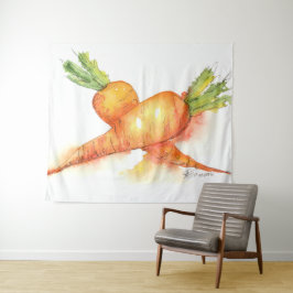 Heldere oranje wortel wandkleed