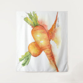 Heldere oranje wortel wandkleed