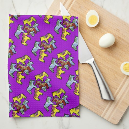Heldere paarden theedoek (Quarter Fold)