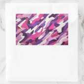 Heldere paars roze witte camouflage rechthoekige sticker (Tas)