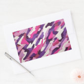 Heldere paars roze witte camouflage rechthoekige sticker (Envelop)