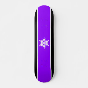 Heldere Paarse Black White Racing Stripes Sneeuwvl Persoonlijk Skateboard
