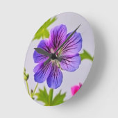 HELDERE PAARSE BLOEM. Wandklok (Hoek)