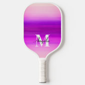 Heldere paarse en roze zonsondergangkleuren monogr pickleball paddle (Voorkant)