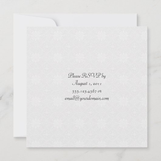 , heldere Paarse en zilverpost bruiloft Kaart (Achterkant)