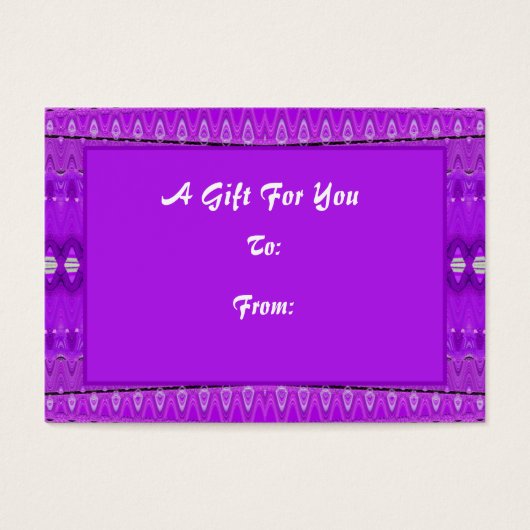 Heldere Paarse Gift labels Visitekaartjes (Voorkant)