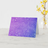 Heldere Paarse glitter - glanzend, schitterend Kaart (Gele Bloem)