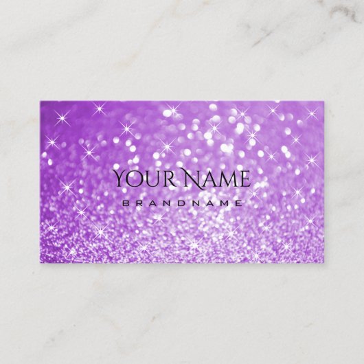 Heldere Paarse glitter sprankelende sterren elegan Visitekaartje (Voorkant)