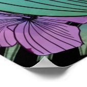 Heldere paarse hibiscus tropische bloemtuin poster (Hoek)