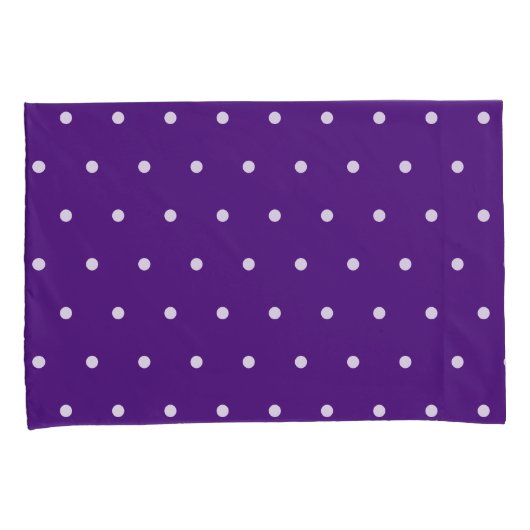Heldere Paarse kleine witte polka stippen Kussensloop (Voorkant-Rechts)