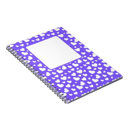 HELDERE PAARSE MET WITTE VALENTIJN LIEFDE HARTEN NOTITIEBOEK (Rechterzijde)