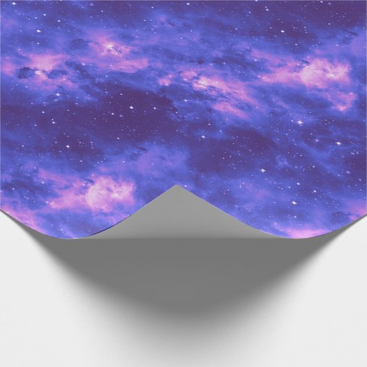 Heldere Paarse Nevel Nacht Hemel Buitenruimte Cadeaupapier (Hoek)