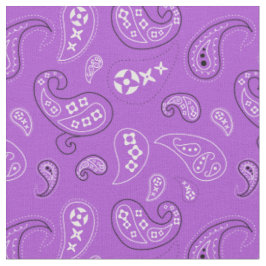 Heldere Paarse Paisley Westerne Bandana Print Stof