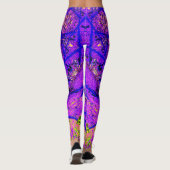 Heldere Paarse patronen Leggings (Achterkant)