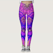 Heldere Paarse patronen Leggings (Voorkant)