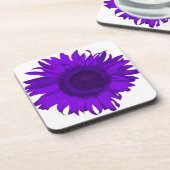 Heldere Paarse Pop zonnebloempjes Onderzetter (Linkerzijde)