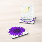 Heldere Paarse Pop zonnebloempjes Onderzetter (Rechterzijde)