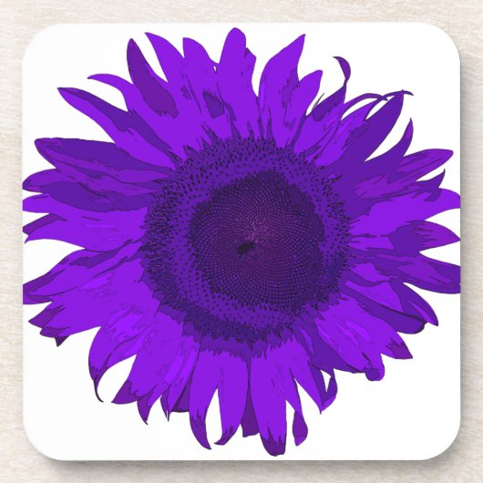 Heldere Paarse Pop zonnebloempjes Onderzetter (Voorkant)
