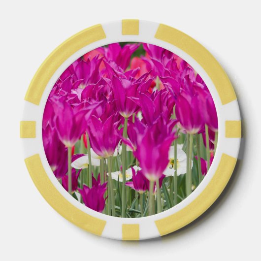 Heldere Paarse roze posies Poker Chips (Voorkant)