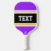 Heldere Paarse Zwart Geel Wit Racing Stripes Pickleball Paddle (Voorkant)